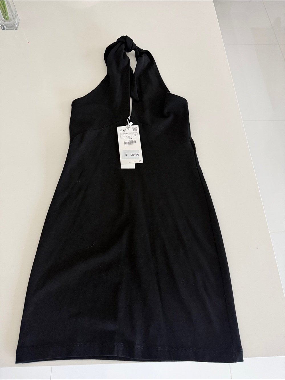 Zara Black Halter-Neck Backless Mini Dress